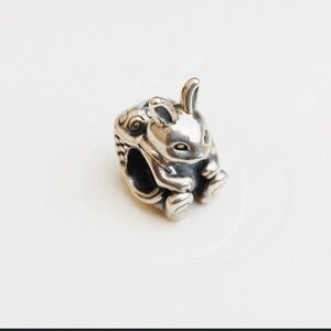 Pandora Bunny with egg basket retired charm